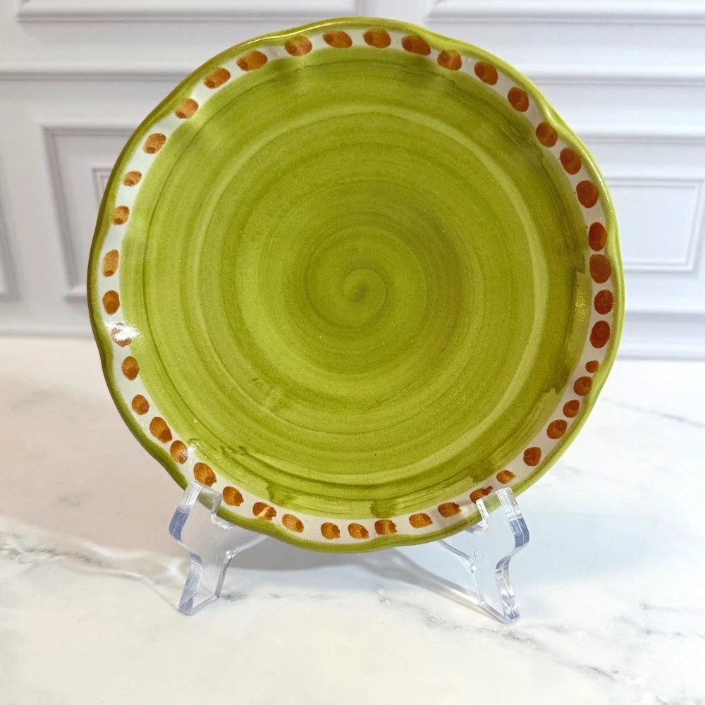 Ceramica Solimene Vietri Positano CAS Yellow‎ Chicken Saucer for Flat Coffee Cup